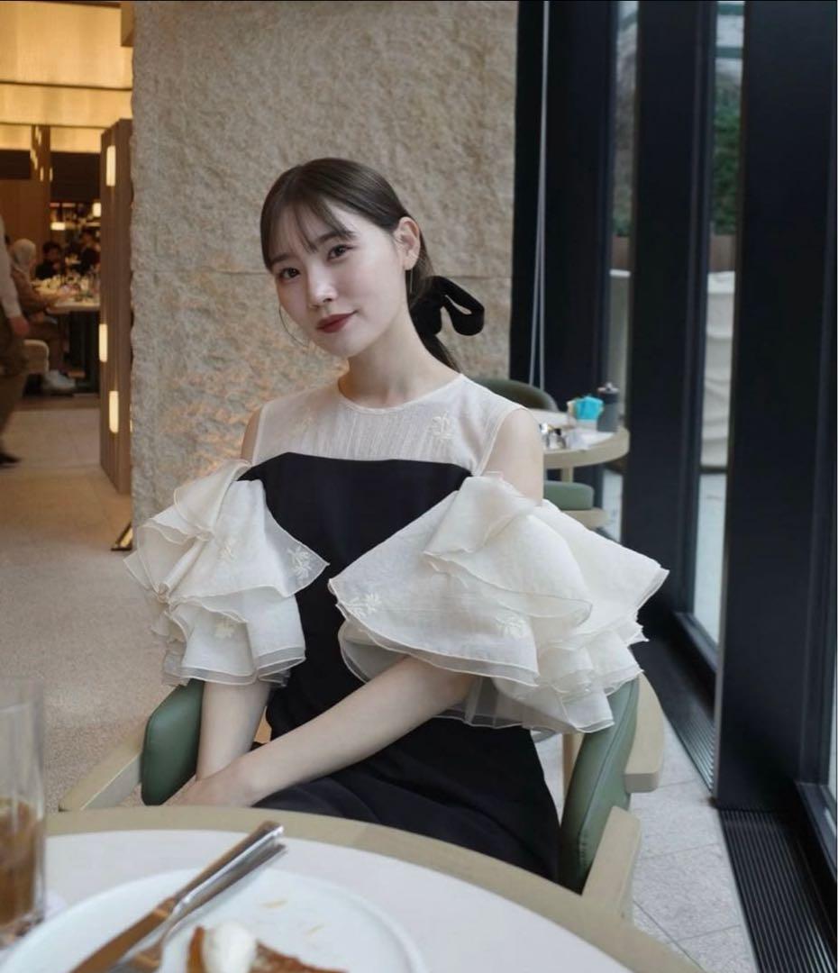 Acka organdy frill dressオケージョンドレス ブラック