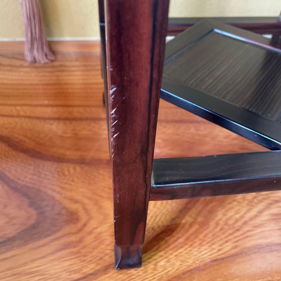 盆栽台 花台 飾り台 香炉台 花瓶台 サイドテーブル 木製 花梨材 アンティーク