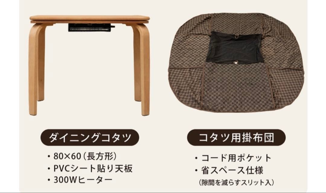 ダイニングコタツ 掛け布団セット 一人用