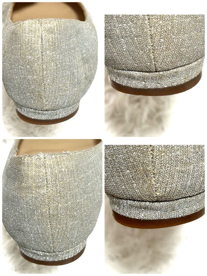 ✨正規品✨ マノロブラニク ハンギシ シルバー ビジュー グリッター フラット