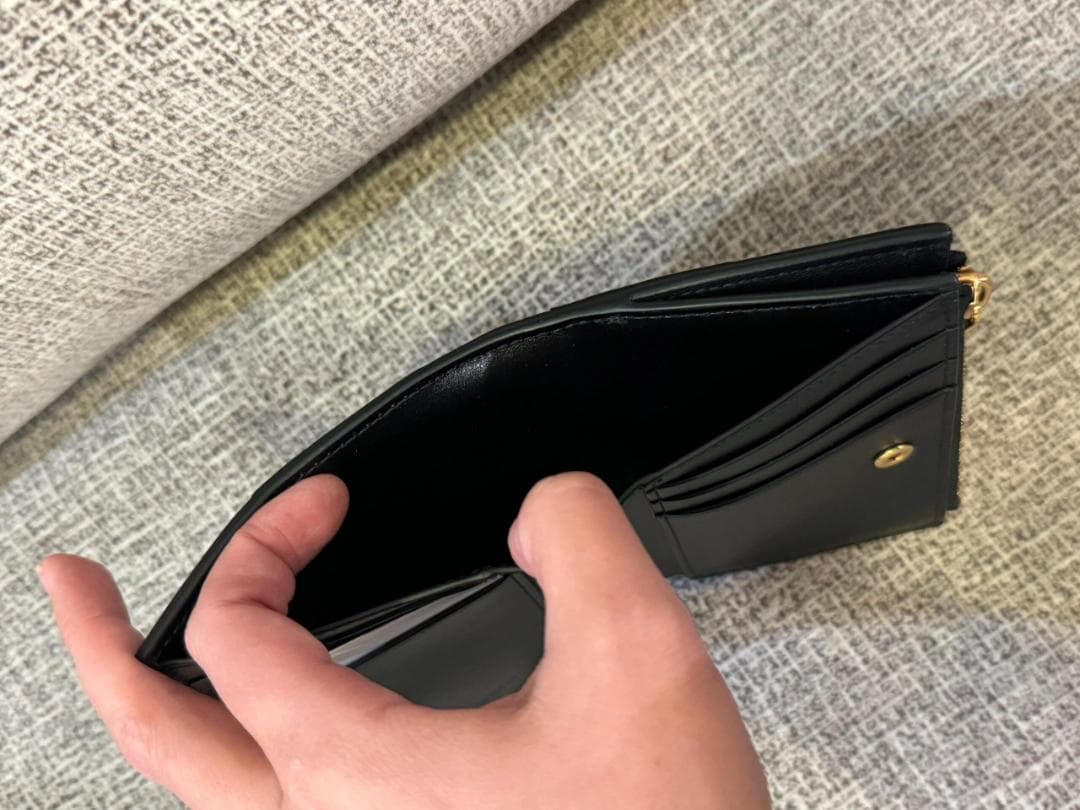 ボッテガヴェネタ コンパクト財布 ブラック レザー 箱・保存袋付き