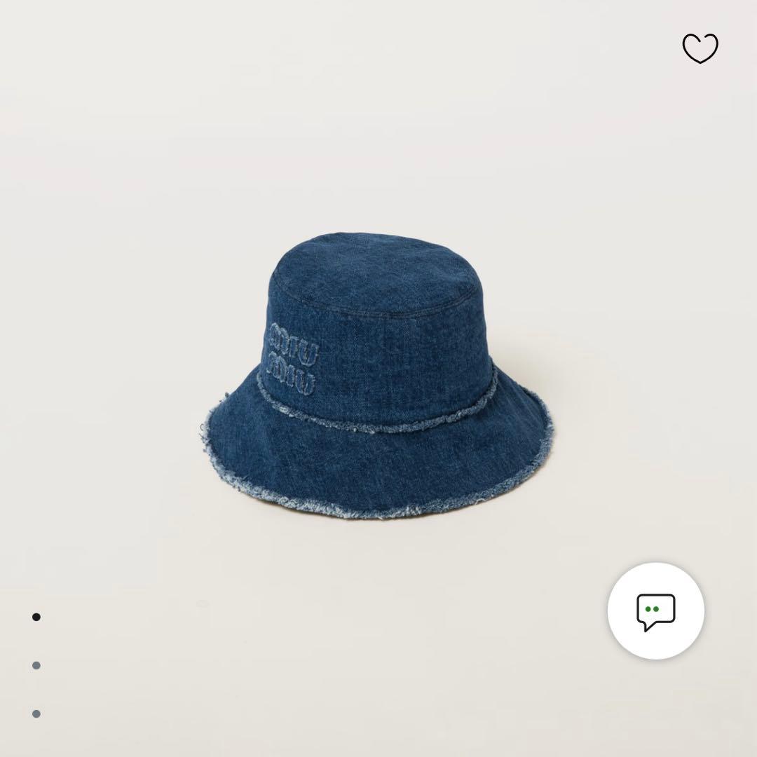 極美品♡ミュウミュウ　デニムバケットハット　S フリンジ　デニム　正規品