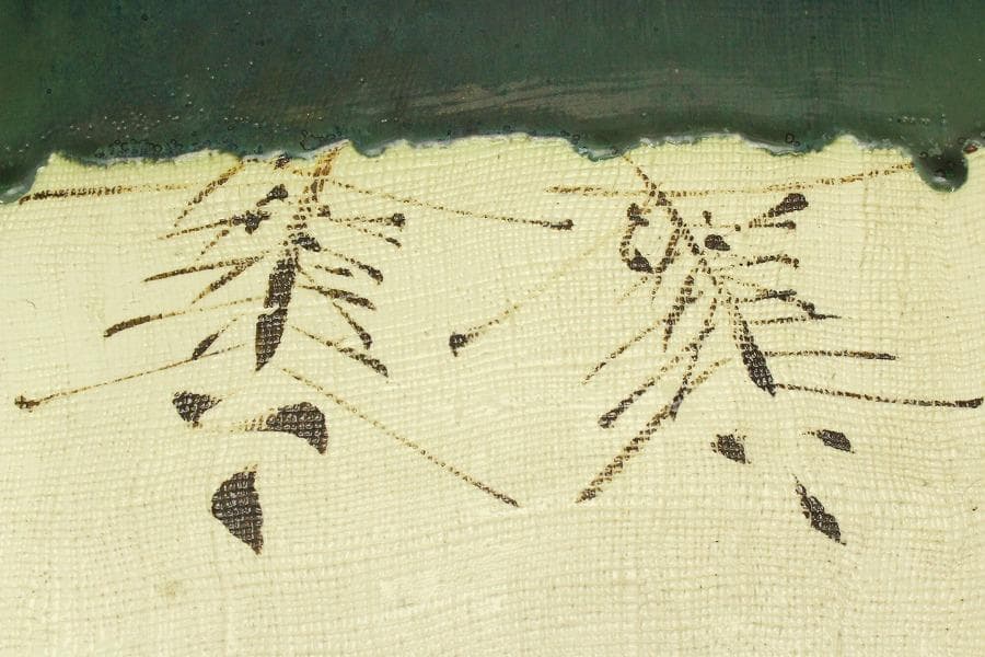 茶道具 織部 敷瓦(ZE723)