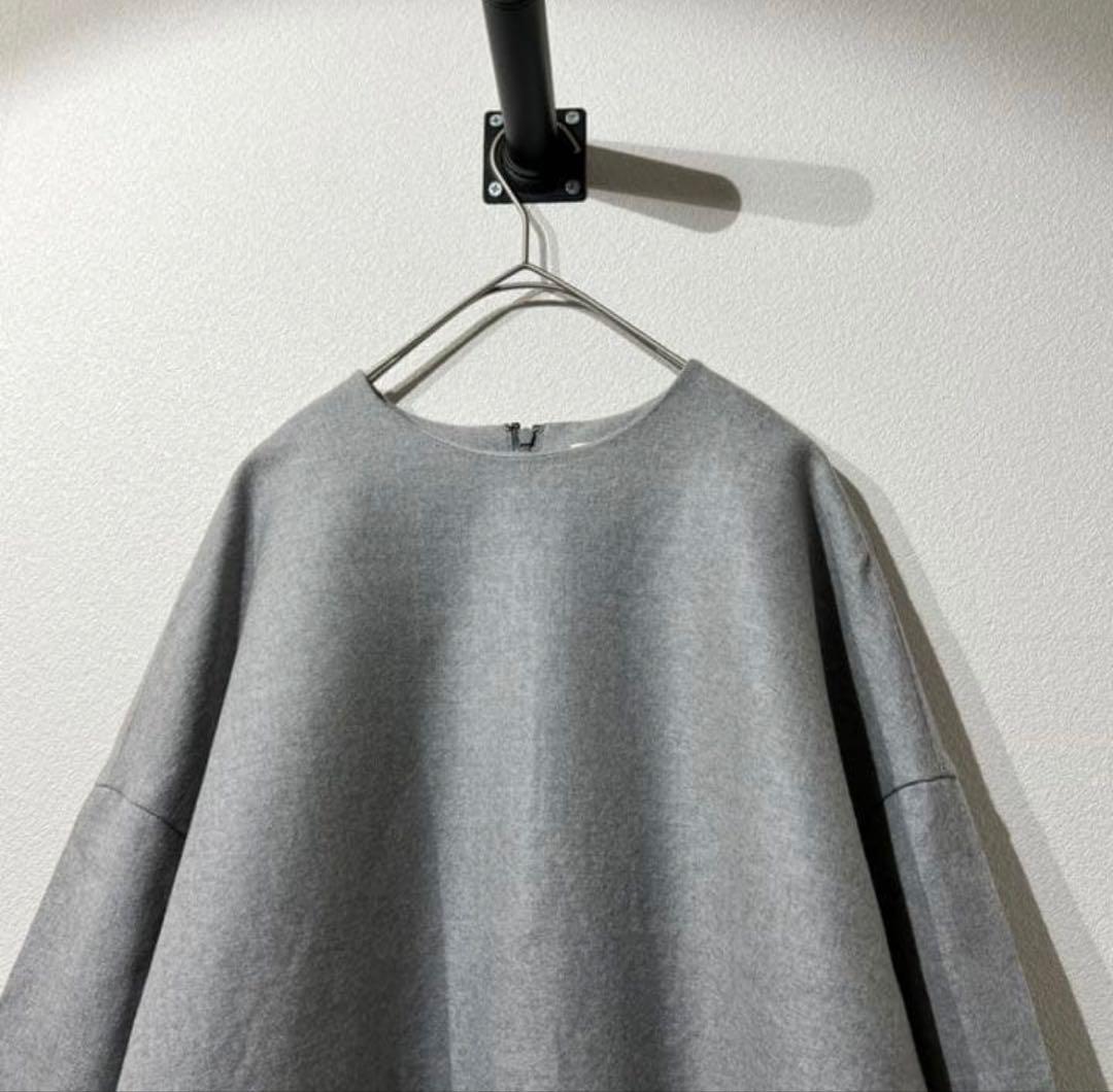 希少 美品 ENFOLD 上質 ウール ラウンドヘム カットソー グレー