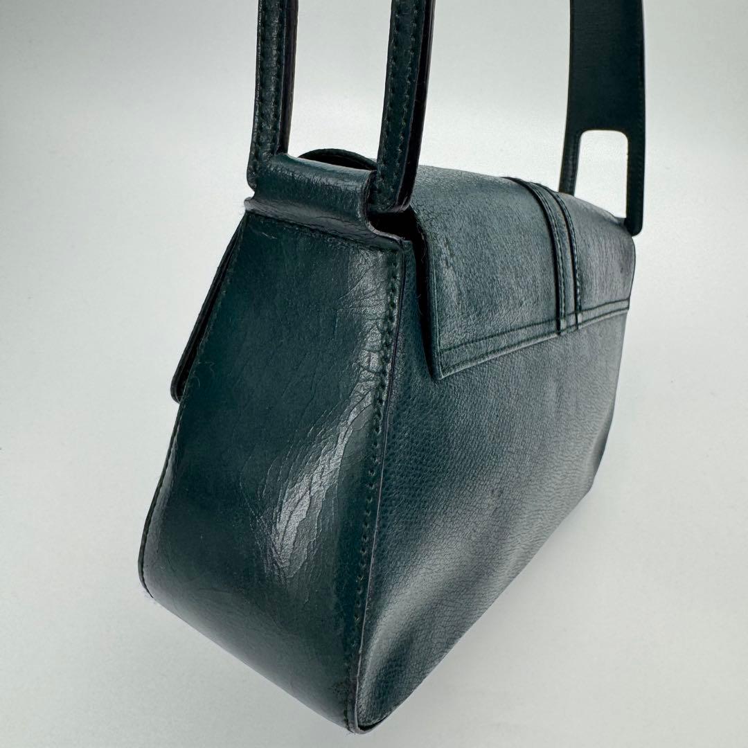 ジバンシー 4Gロゴ レザー ハンドバッグ ショルダーバッグ 肩掛け 濃緑