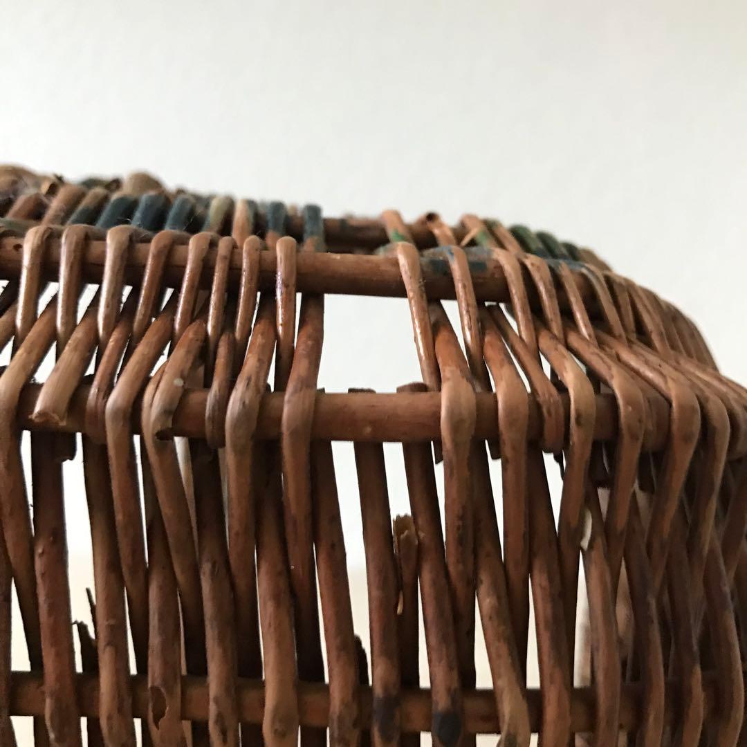 フランスアンティーク ローズパニエ　ミニ バスケット 藤カゴ