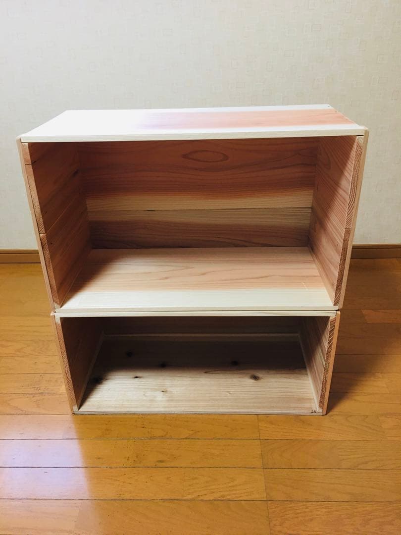 【新品】 青森 りんご箱 プレーナー仕上げ　木箱 木製 杉 4箱セット