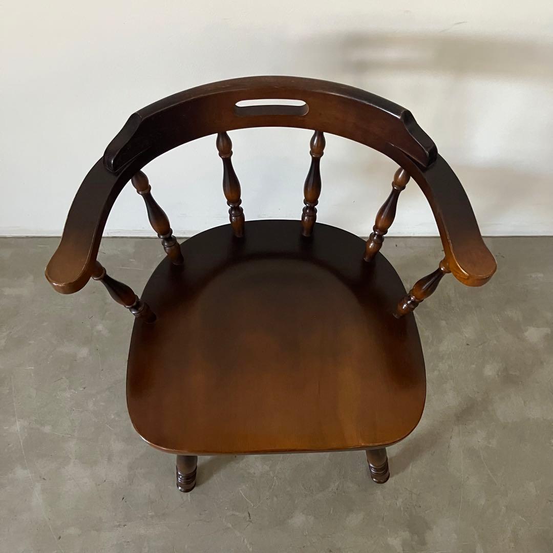 レトロ　アンティーク　古家具　古道具　キツツキ　飛騨産業　アームチェア　椅子