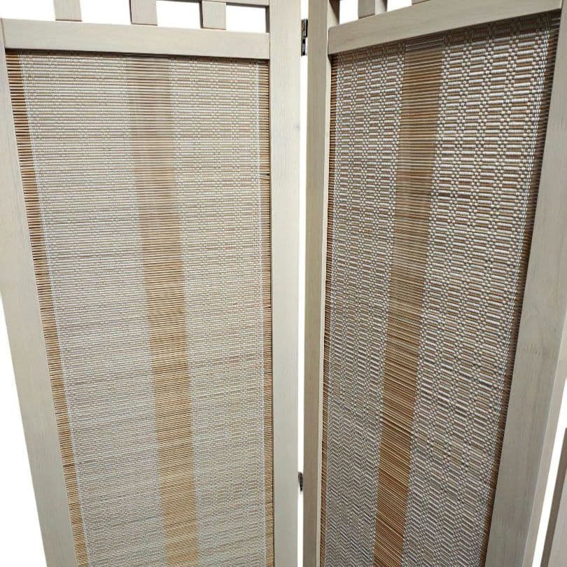 直接引き取り限定　4連パーテーション 木製 竹編衝立 ナチュラル 高さ160cm