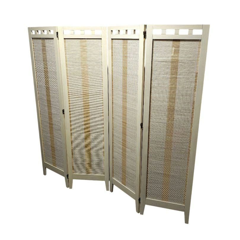 直接引き取り限定　4連パーテーション 木製 竹編衝立 ナチュラル 高さ160cm