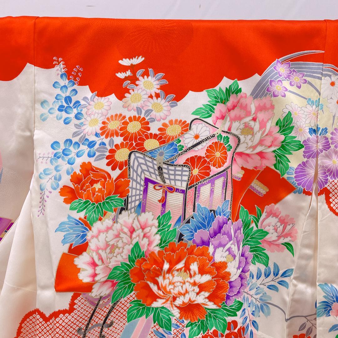 Y★3966★ 子供着物 襦袢付き 一つ身 女の子 七五三 3才 レトロ