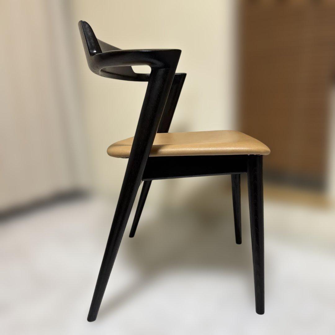 飛騨産業 SEOTO（セオト）飛騨家具 セミアームチェア　張り座 BK