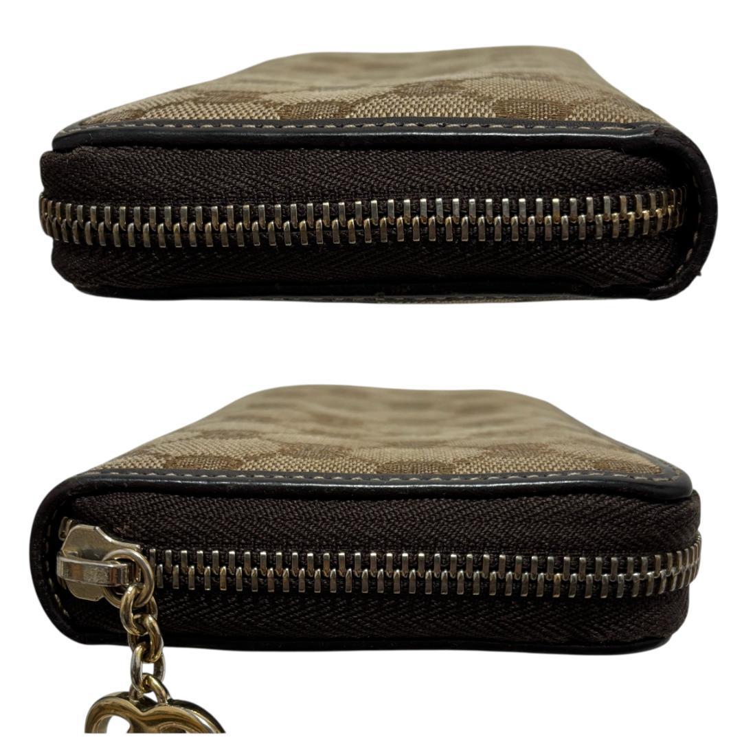 GUCCI グッチ GGキャンバス ラブリーハート ラウンドジップ 長財布