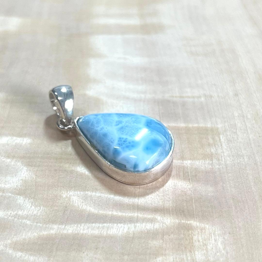 高品質　ラリマー　ペンダント　ネックレス　silver925 3-25