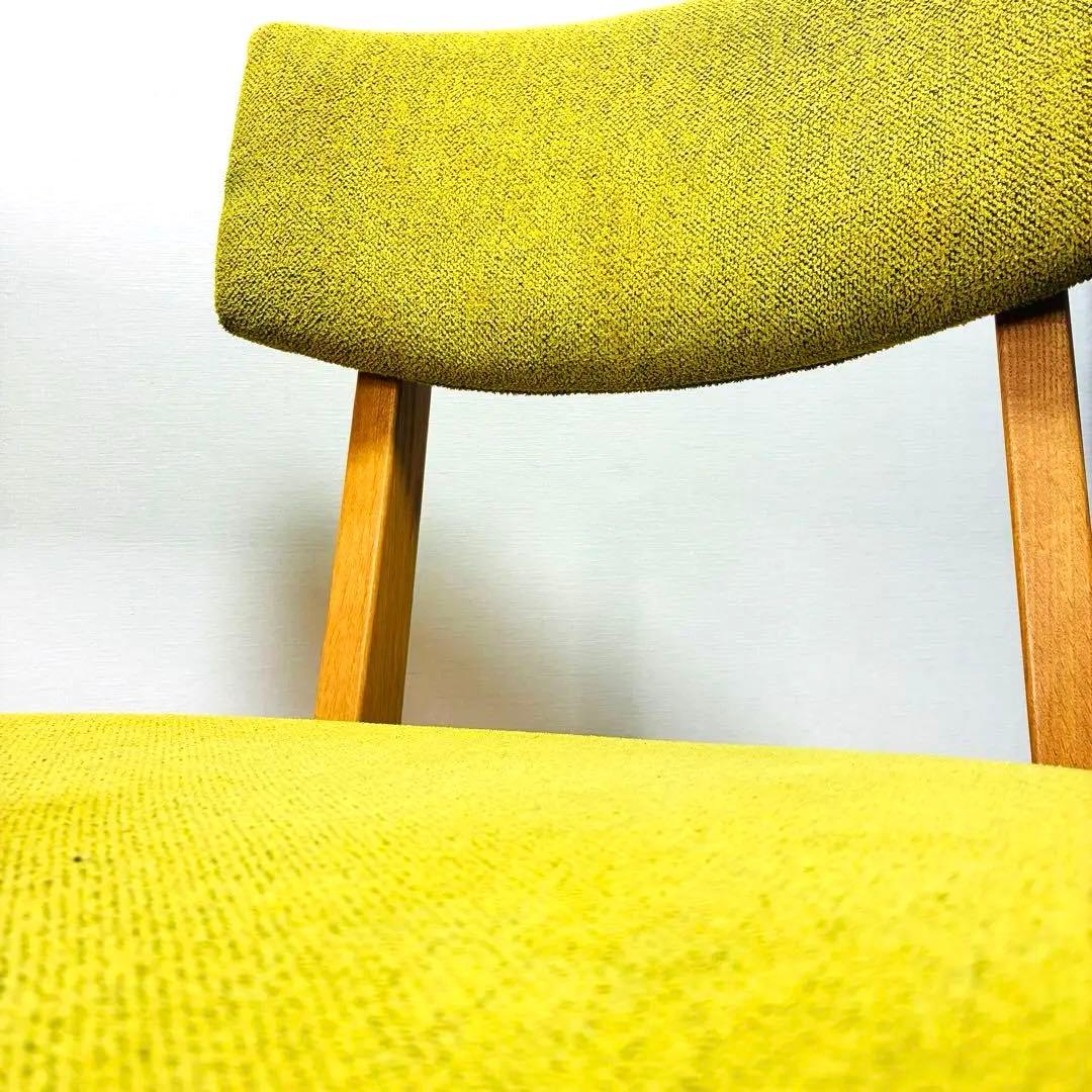 ナガノインテリア　天然木フレーム　ダイニングチェア2脚セット　グリーン