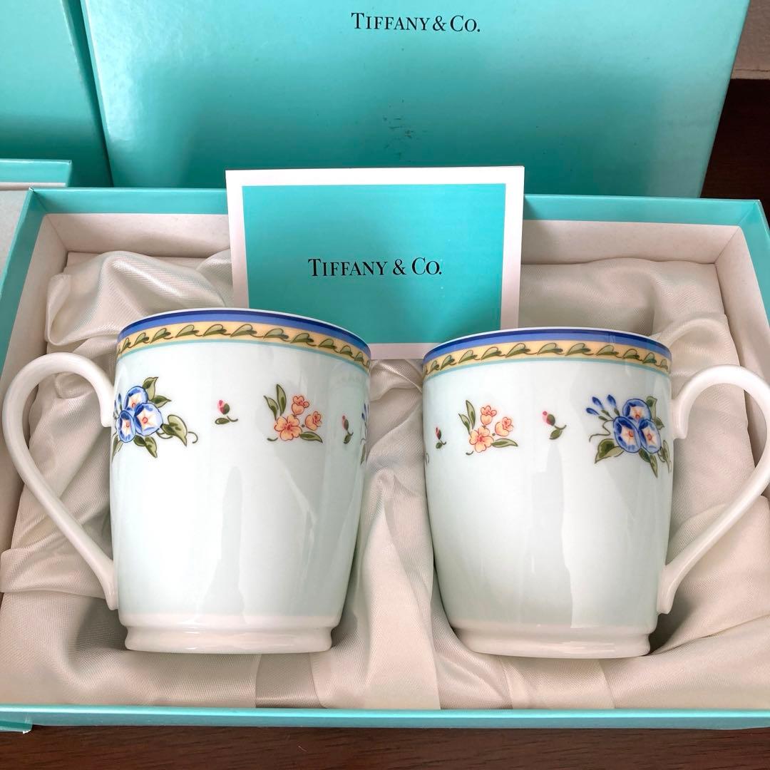 ティファニーTiffany Morning Glory新品カップ2ケーキ皿2枚