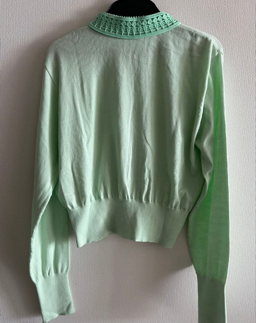 新品 マメクロゴウチ 25ss ニット カーディガン ライトグリーン S