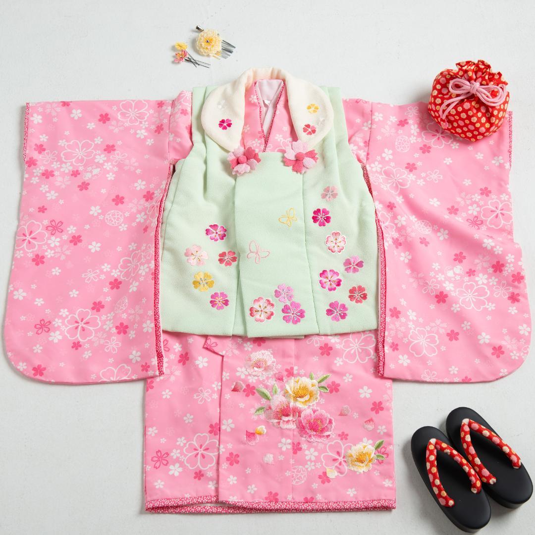 乙葉　七五三　3歳　被布フルセット　専用化粧箱入り　美品