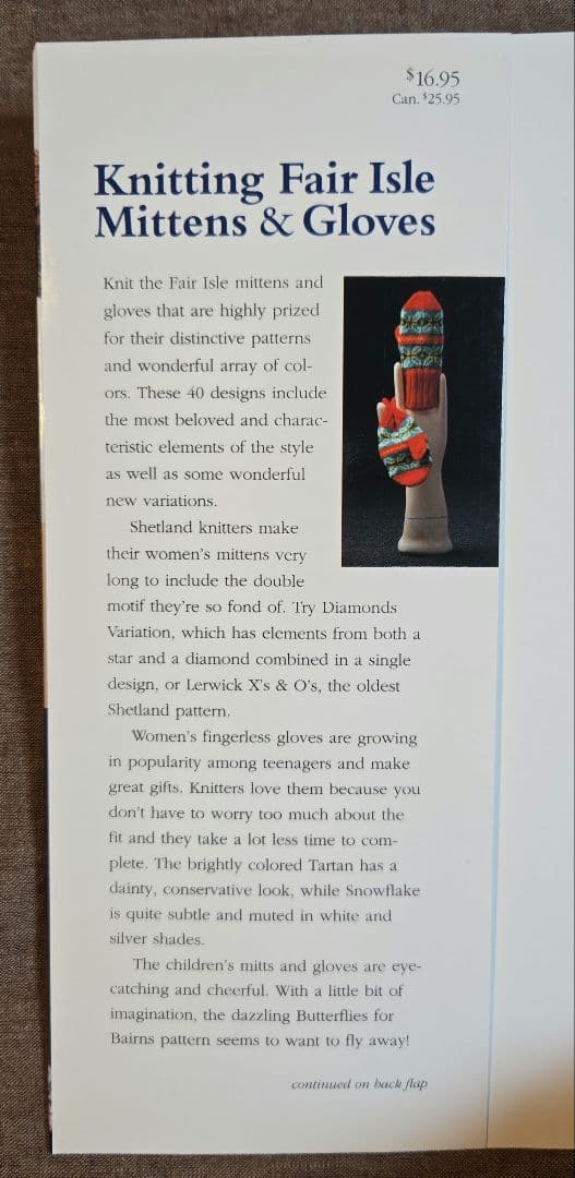 洋書 Knitting Fair Isle Mittens & Gloves