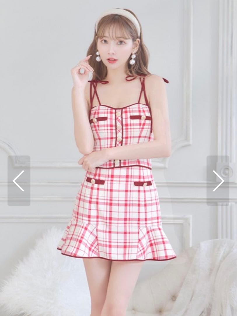 ROBE de FLEURS × sugarコラボ商品　赤チェックドレス