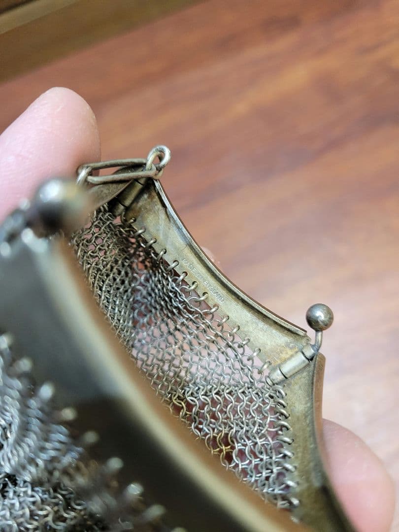 アンティーク純銀製バッグオペラバッグチェーンバッグ