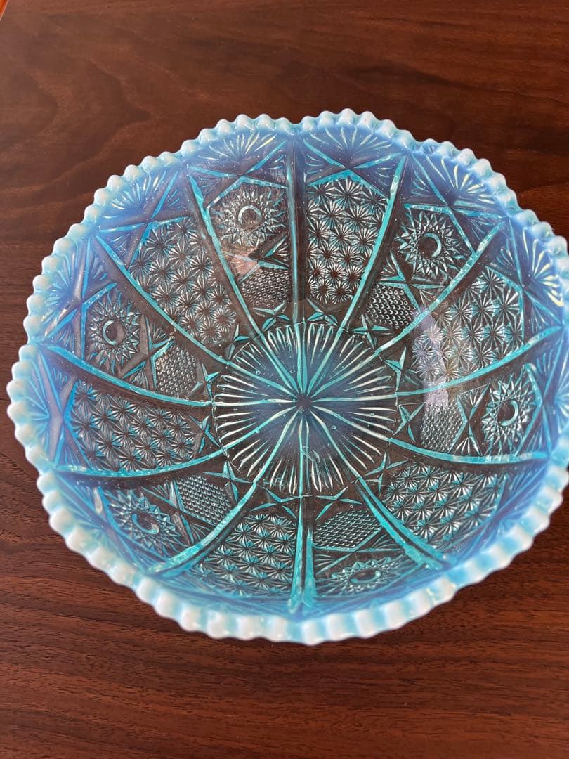 アンティーク　ビンテージ　切り子　鉛ガラス　ボウル