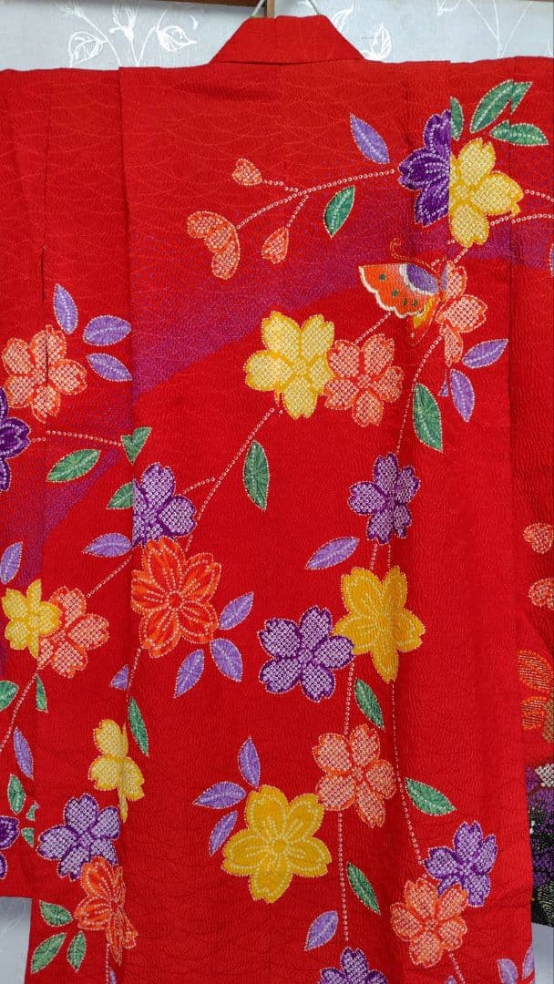 RK563子供着物四つ身7歳前後用着丈132センチ裄丈50センチ非常に綺麗美品