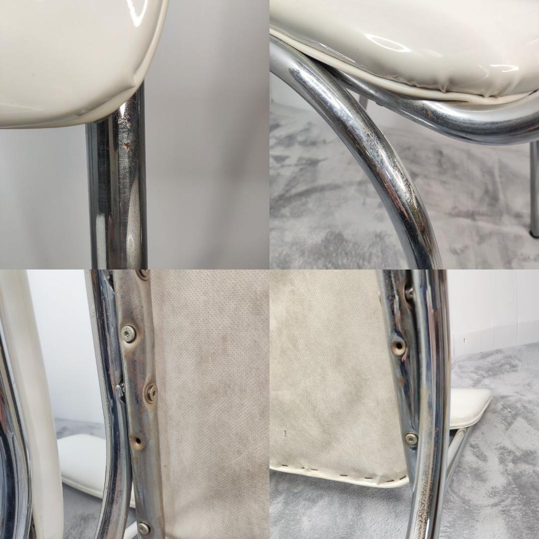 【2脚セット】ダイナーチェア　ホワイト　エナメル　レトロ　カントリー