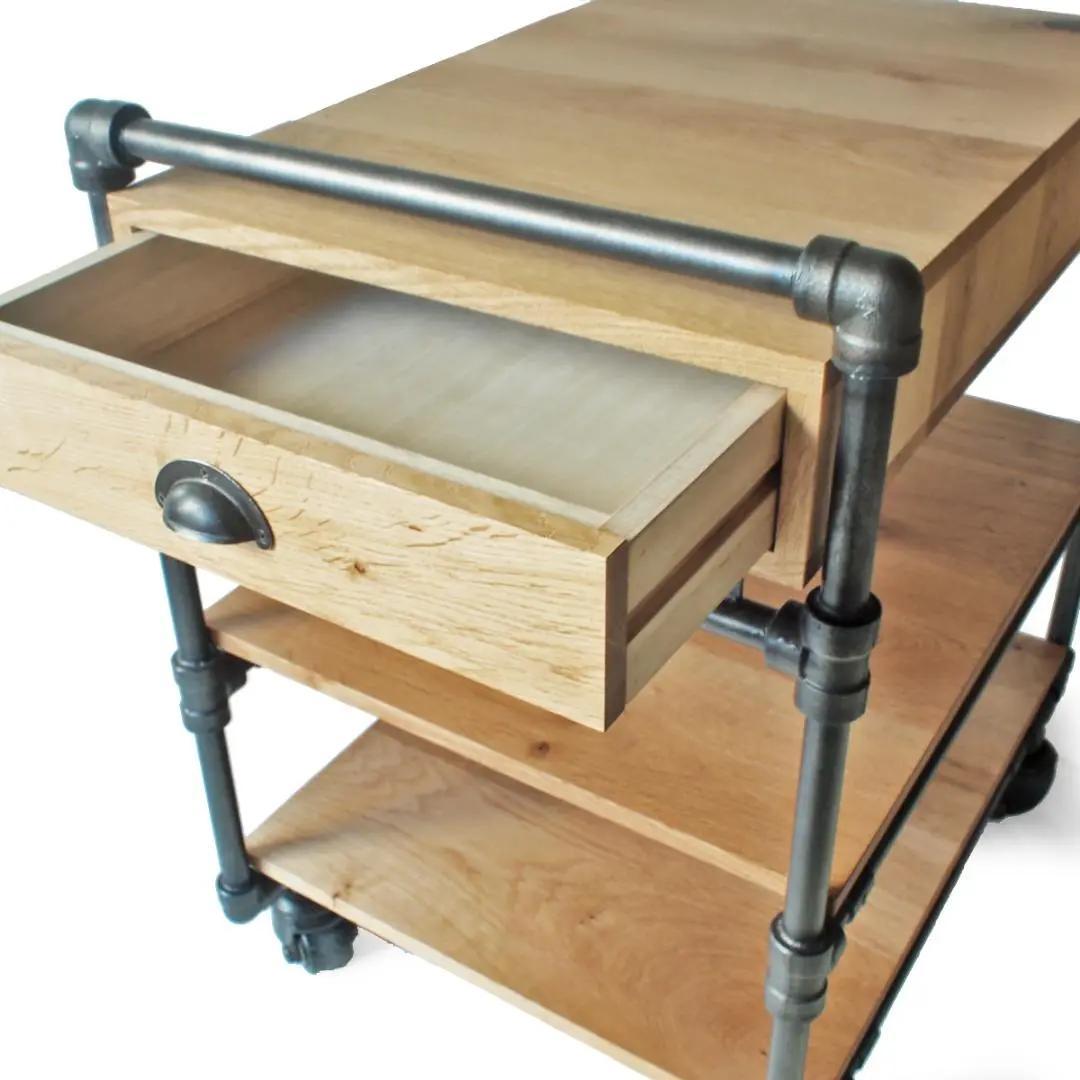 木製 キッチンワゴン アイアン キャスター付 アウトレット家具