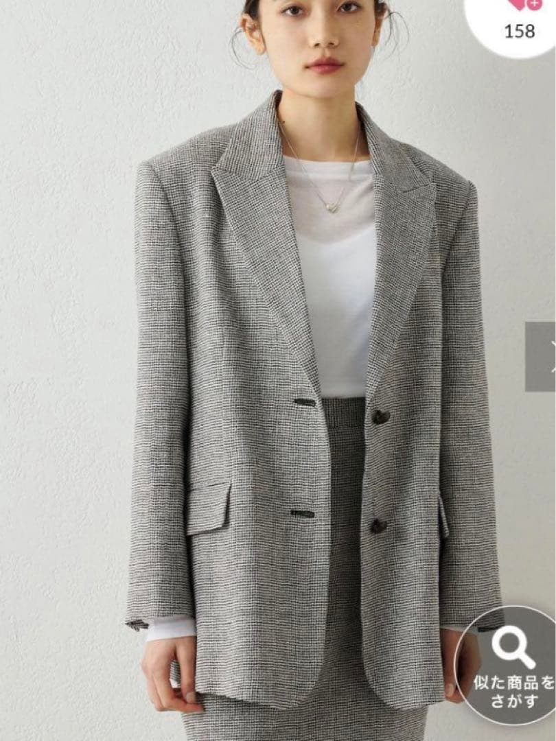 【美品】Whim Gazette千鳥柄2ボタンジャケット