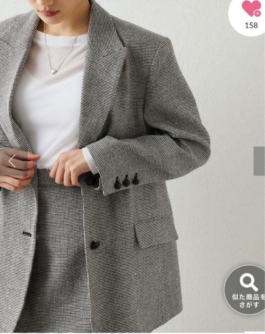 【美品】Whim Gazette千鳥柄2ボタンジャケット