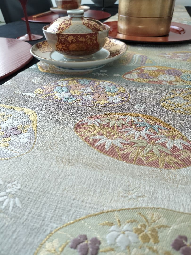 A717高級‼️ひな祭り‼️袋帯テーブルランナー2m17cm