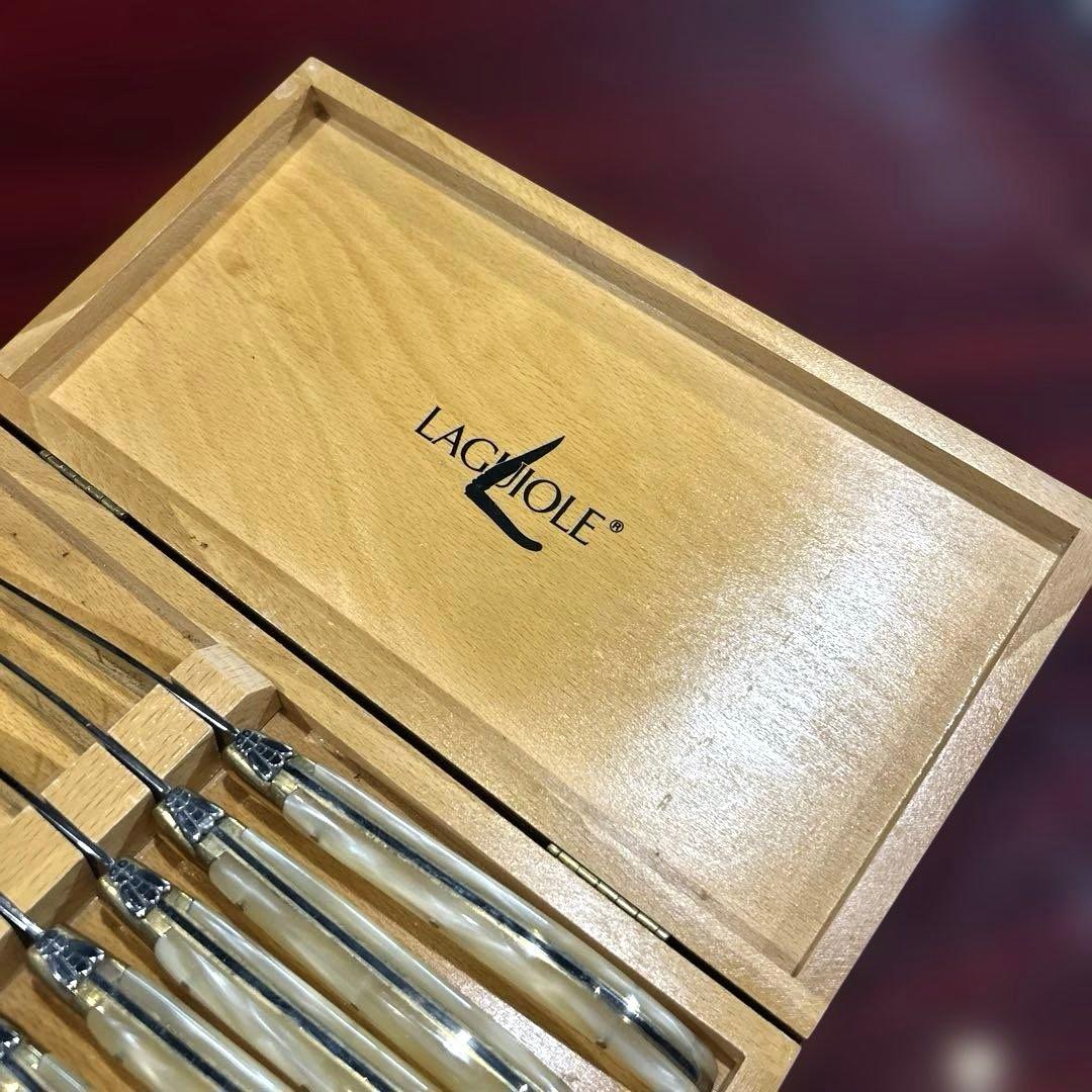 フランス ラギオール Laguiole ナイフセット 6本 木製ケース付き