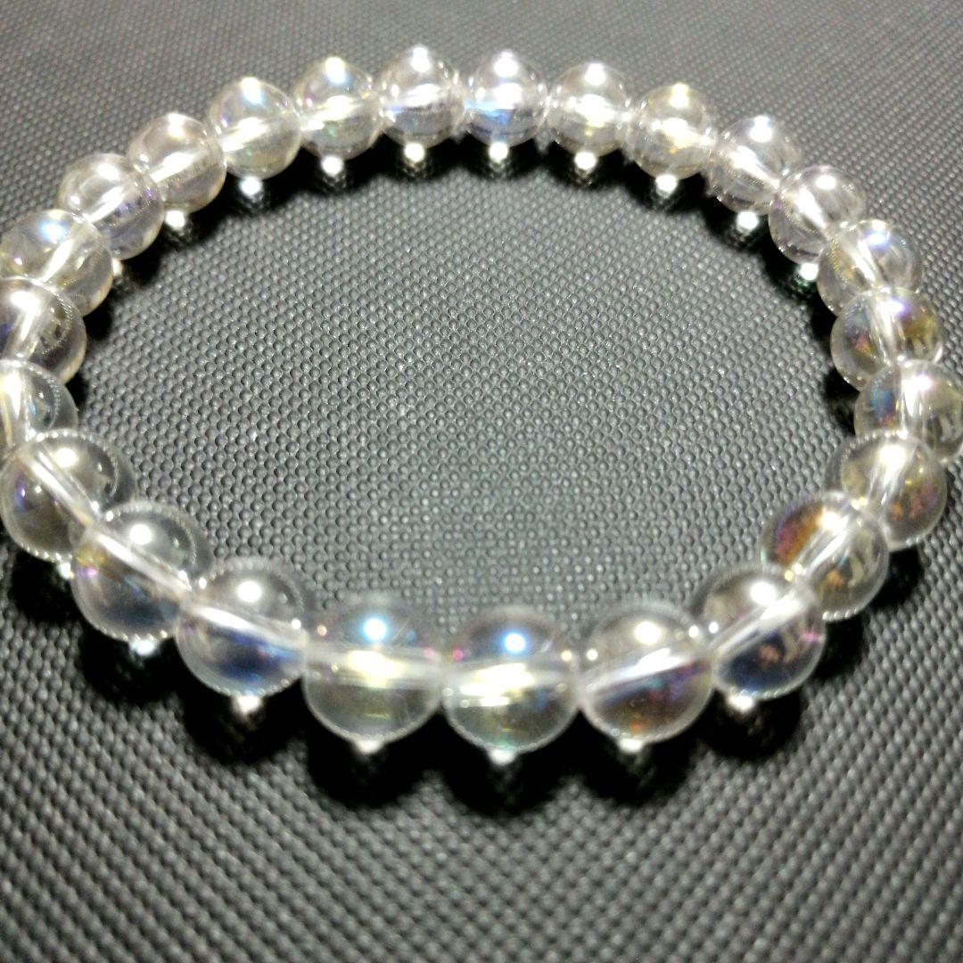 天然石✨【オーロラ水晶】ブレスレット　ハンドメイド