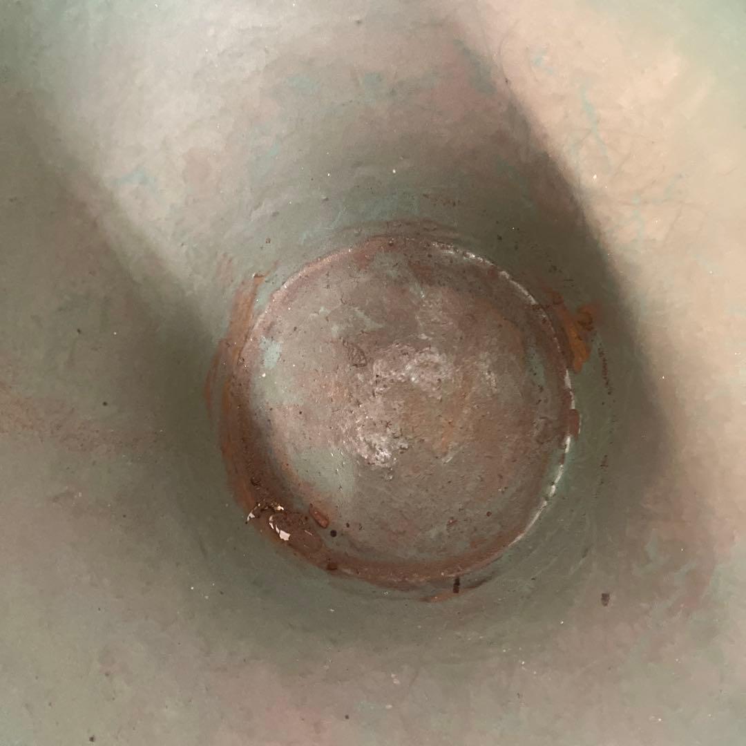 C-壁 昭和レトロ 龍模様 火鉢 陶器製 アンティーク 壺 甕 龍彫り 古民家