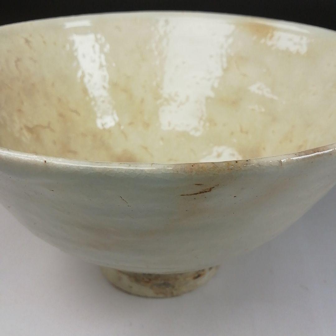 Ｔ１０１　茶碗　『粉引火変り　茶碗』『其中窯　河村又次郎』　共箱　抹茶碗　茶道具