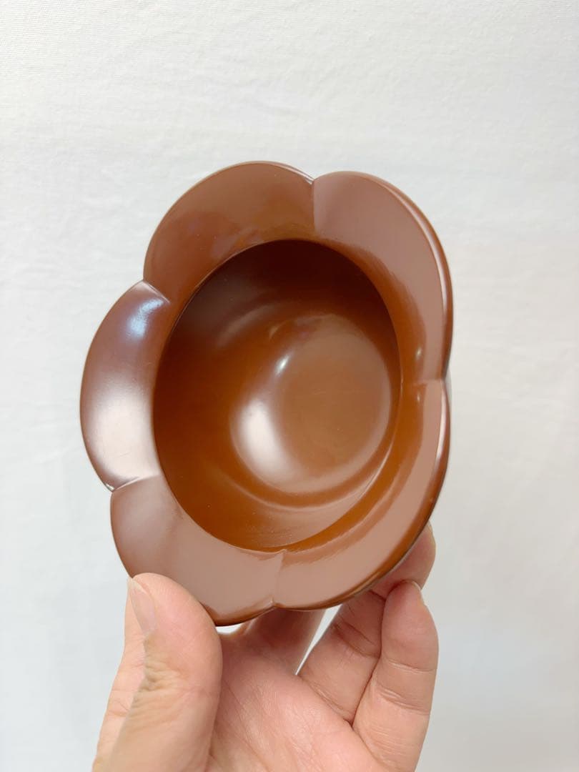 ほぼ未使用 茶道具 光宏作木製古代朱 向付 5客組 料理皿 小鉢 銘々皿底印共箱