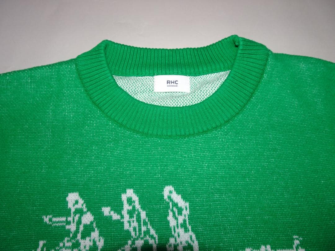 ■新品　RHC Ron Herman　25SS　ジャガードニット　グリーン　XL