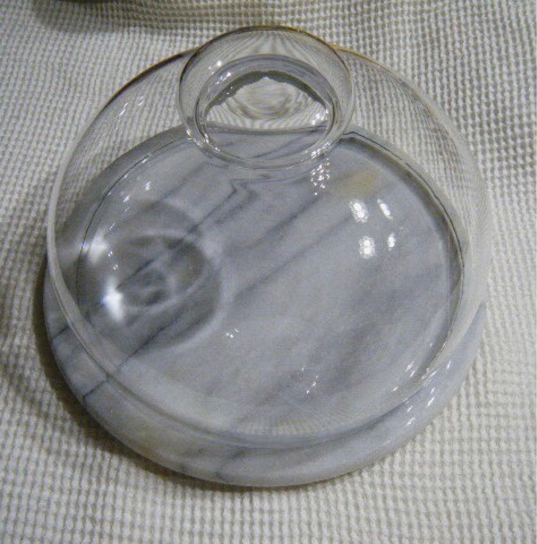 蓋付きケーキドーム「ガラス＊大理石」未使用