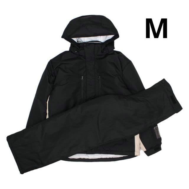 スキーウェア メンズ 上下セット 超撥水 耐水圧5000mm ブラック M