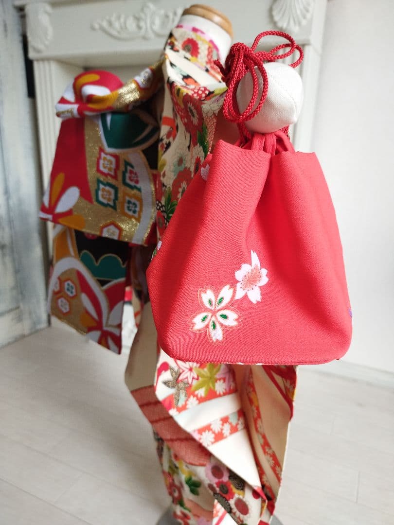 専用☆アンティーククリーム色の着物と帯のセット☆2歳から3歳