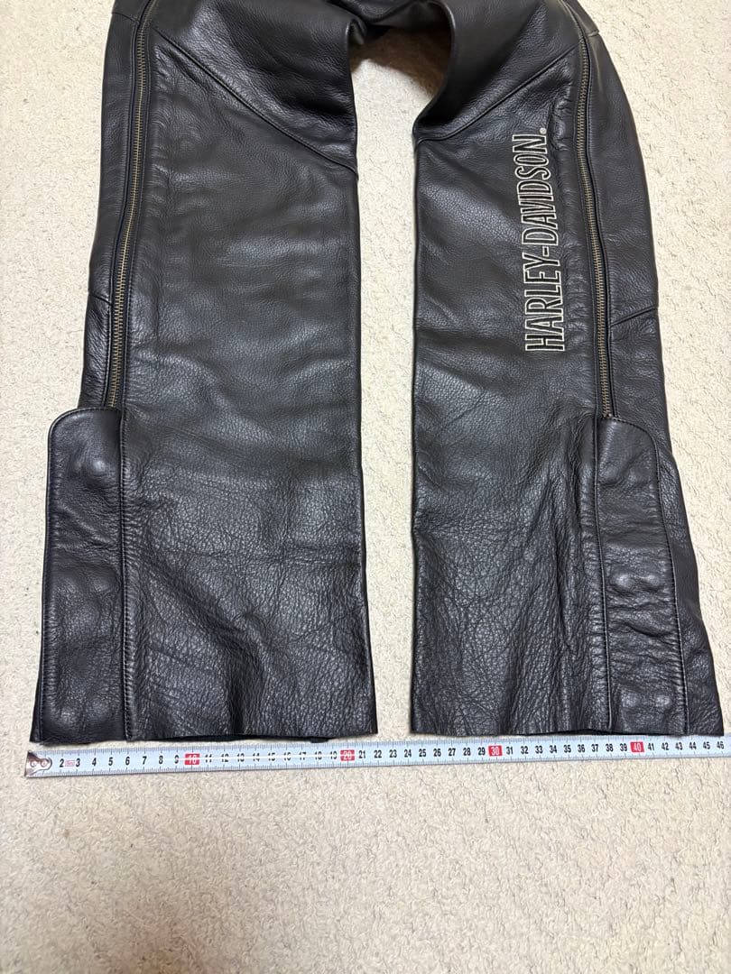 ハーレーダビッドソン　レザー チャップス 黒 ブーツカットMサイズ