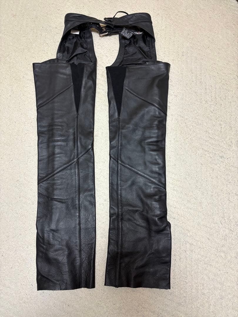 ハーレーダビッドソン　レザー チャップス 黒 ブーツカットMサイズ