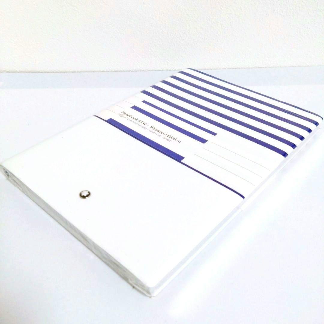 【未開封】モンブラン ノート #146 マリンブルー　ホワイト　ストライプ