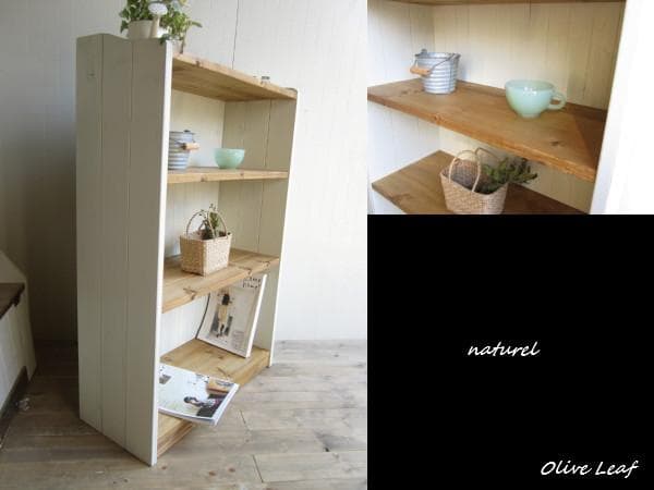 サイズ、デザインオーダー可！４段キャビネットラック●シャビーホワイト●受注製作