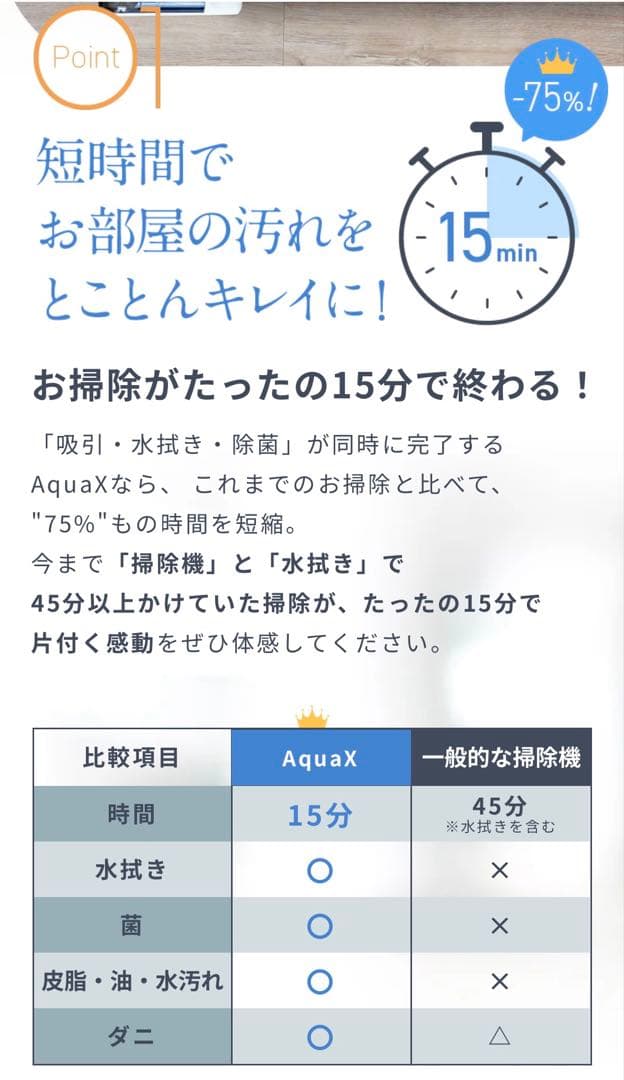 mindoo AquaX 掃除機本体