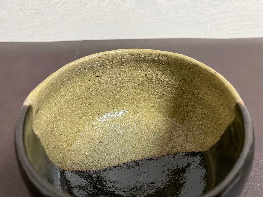 大樋年朗　掛分　黒茶盌　　共箱　共布　栞　大樋長左衛門　楽焼　黒楽　茶碗　茶道具