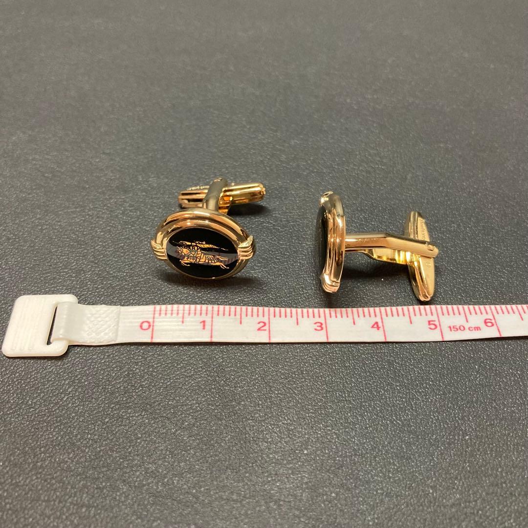 【美品】バーバリー　ネクタイピン　カフス ゴールド　ブラック　ホースロゴ