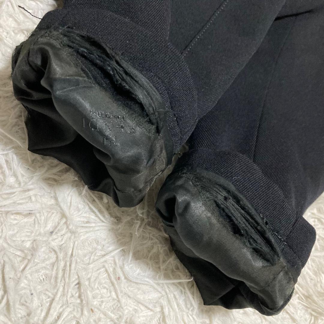 14442✨フェンディ 40 ロゴライン ウール ジップコート 黒 ブラック