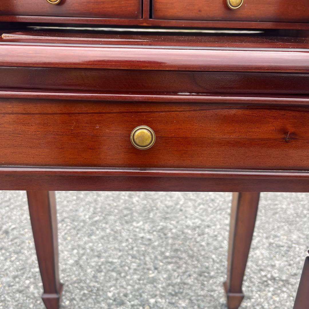 木製ライティングビューロー マホガニー　ダベンポートデスク　ダークブラウン